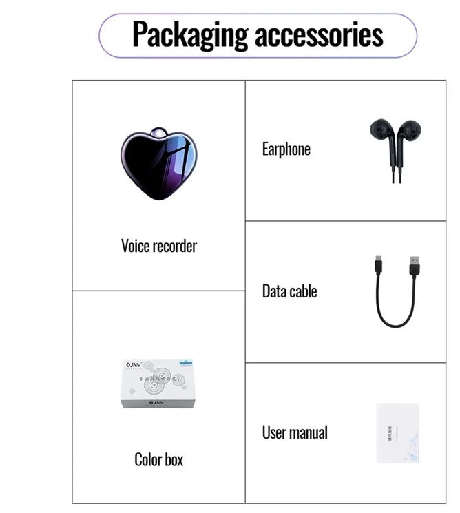 Mast have!!! Heart shaped mini voice recorder with mp3-